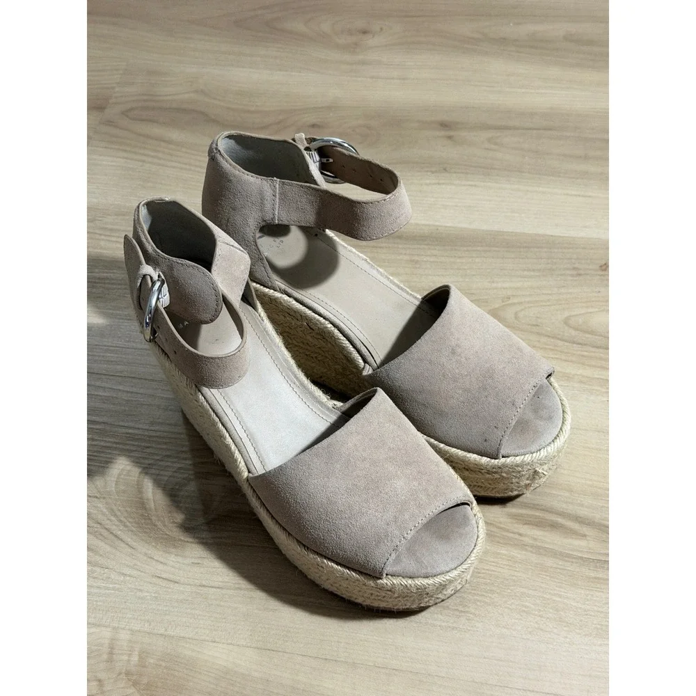 Marc Fisher LTD Adalyn Espadrille Wedge Tan 10 Womens Platform Sandal